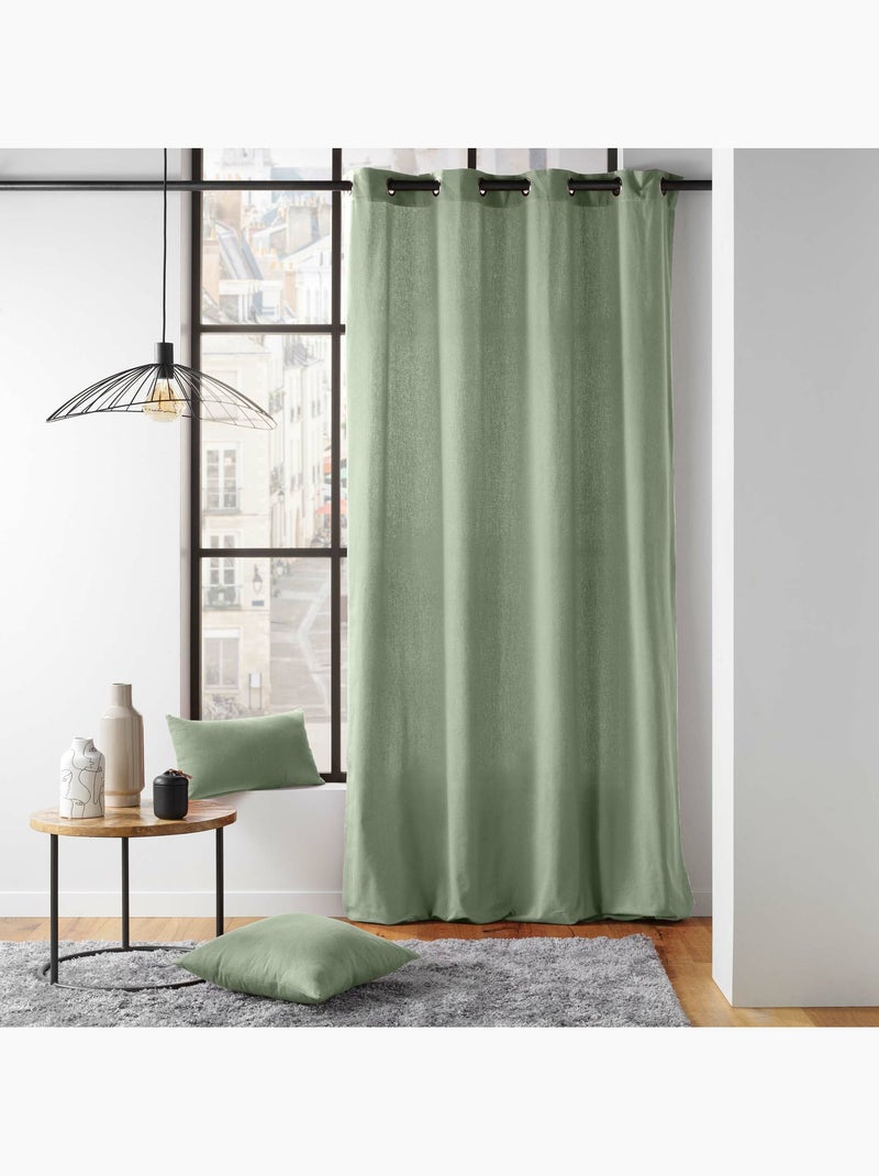 Lot de 2 rideaux petite hauteur – twily – polycoton Vert Sauge - Kiabi