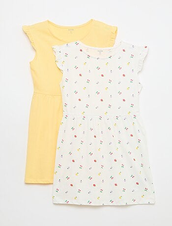 Lot de 2 robes en jersey sans manches avec volants