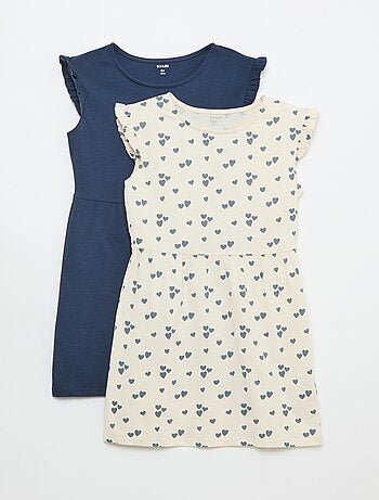 Lot de 2 robes en jersey sans manches avec volants