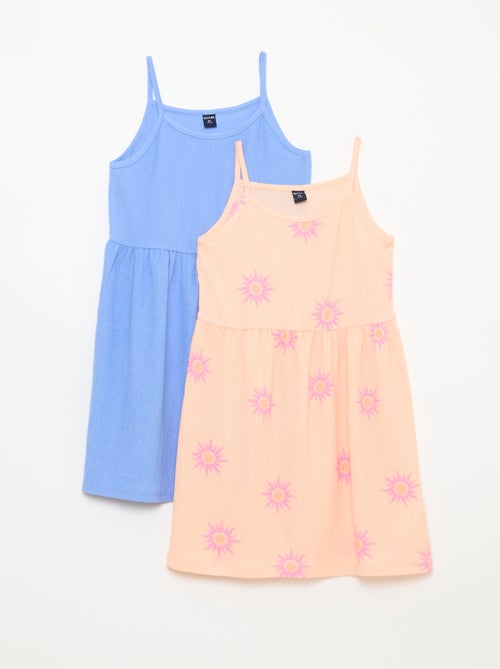 Lot de 2 robes en maille crêpée - Kiabi