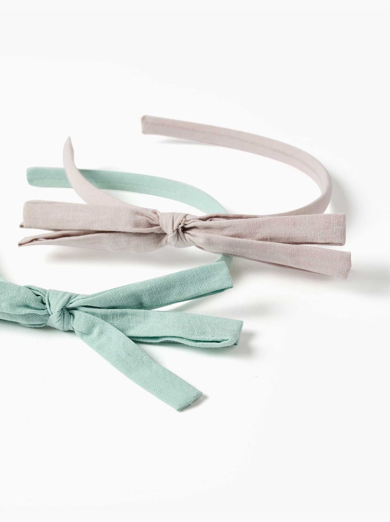 Lot de 2 serre-têtes fins avec nœuds Multicolore - Kiabi