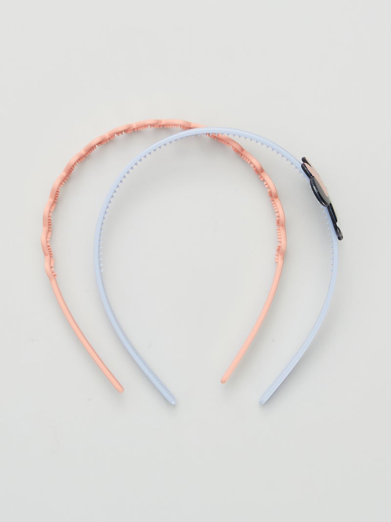 Lot De 2 Serre-Têtes En Plastique Avec Dents De Requin - Noir Et Marron