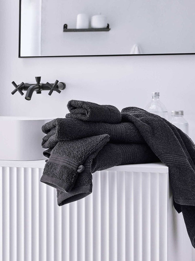 Lot de 2 serviettes 30 x 50 cm Noir - Kiabi