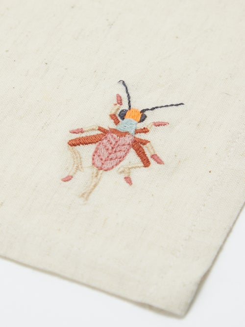 Lot de 2 serviettes brodées (40x40 cm) - Kiabi Home - Kiabi