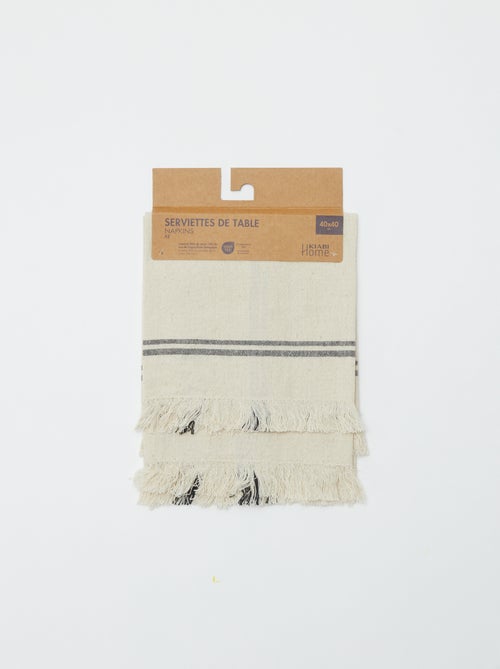 Lot de 2 serviettes de table 40x40 cm - Kiabi Home - Kiabi Lot de 2 serviettes de table 40x40 cm - Kiabi Home - Kiabi