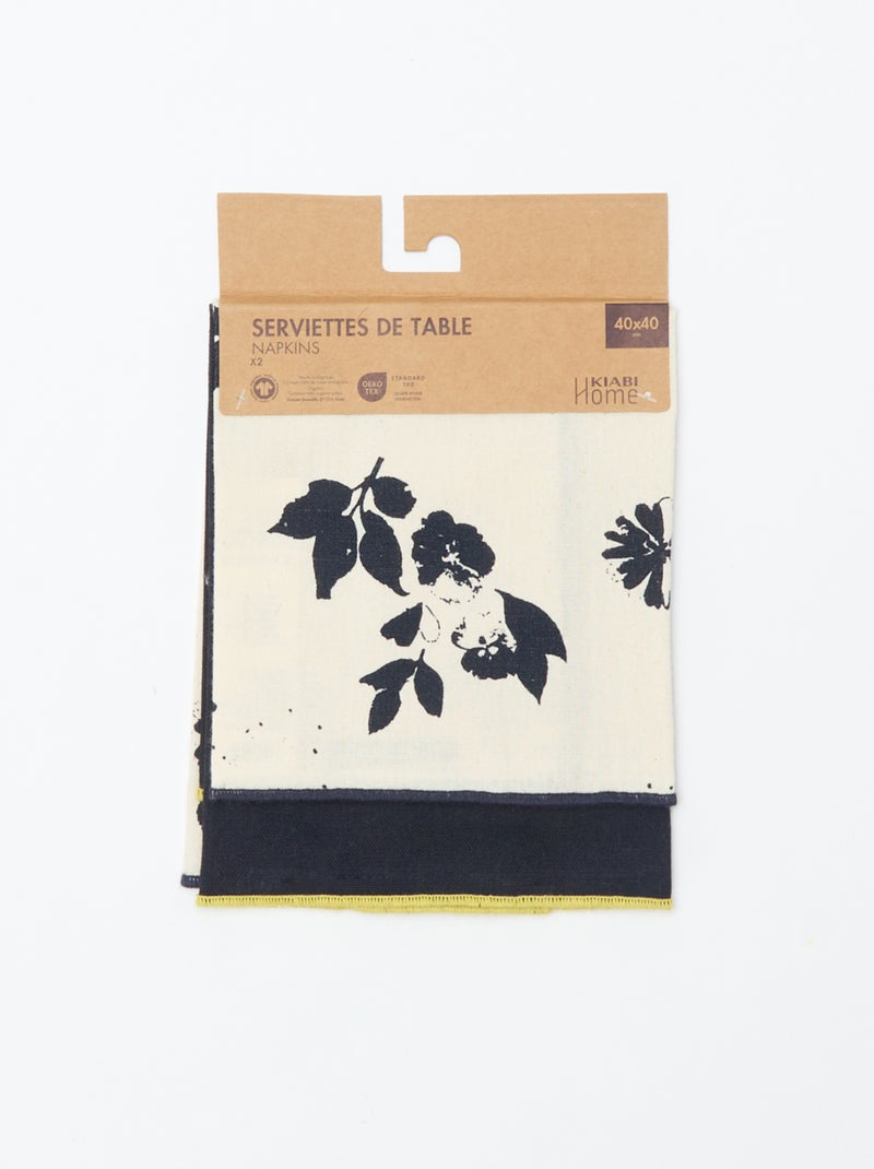 Lot de 2 serviettes de table (40x40 cm) - Kiabi Home Bleu - Kiabi