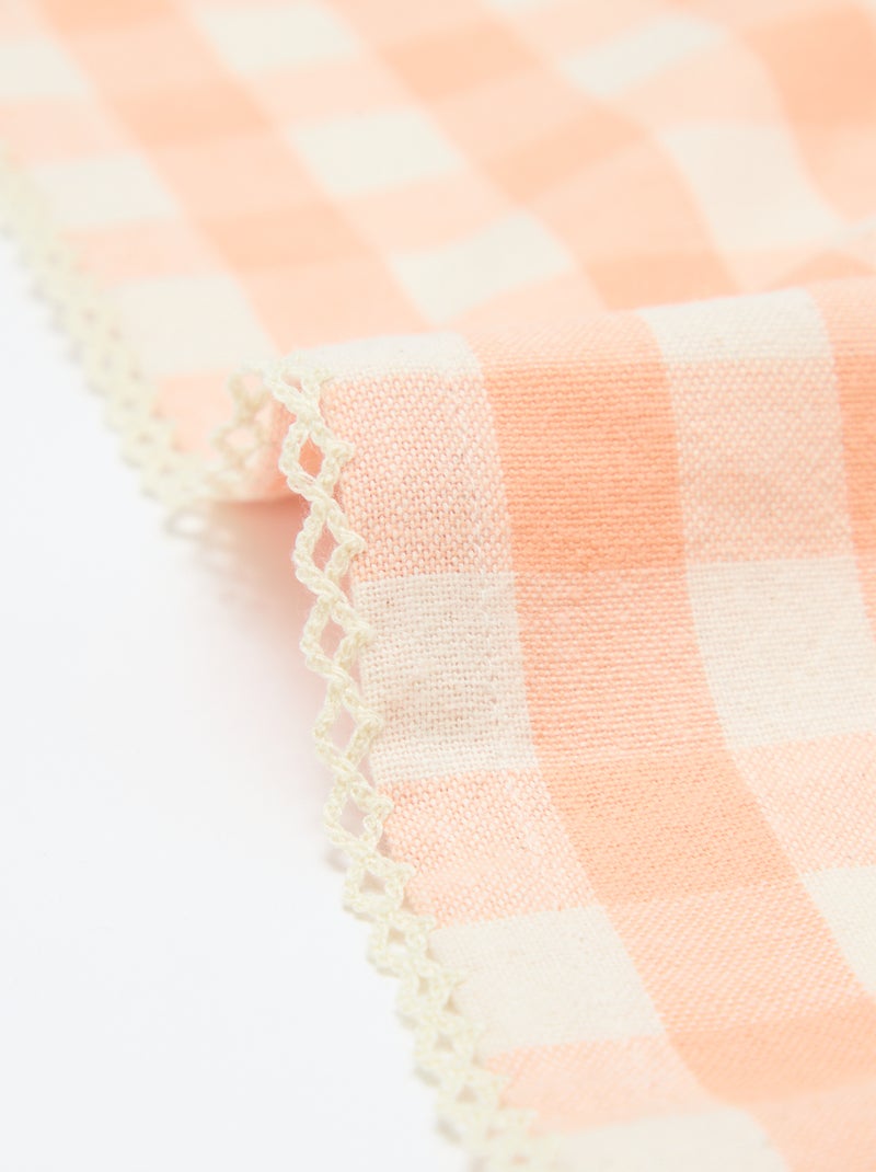 Lot de 2 serviettes de table à carreaux Orange - Kiabi