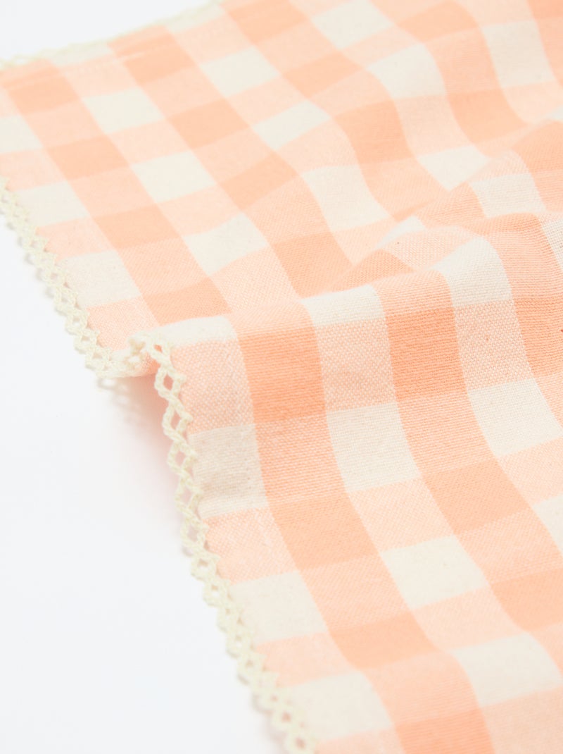 Lot de 2 serviettes de table à carreaux Orange - Kiabi