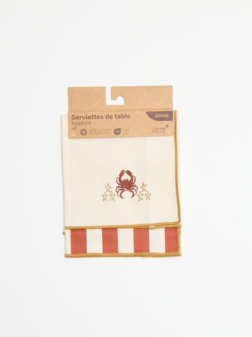 Lot de 2 serviettes de table - Kiabi