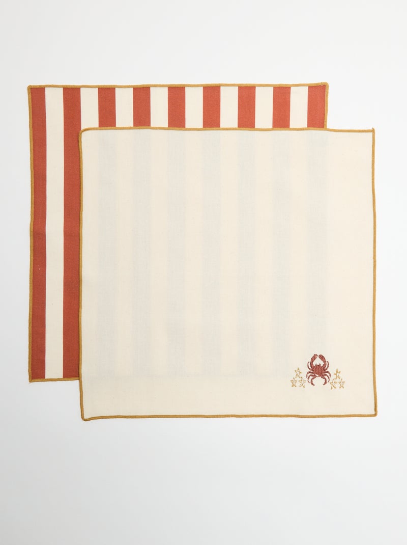 Lot de 2 serviettes de table Beige - Kiabi