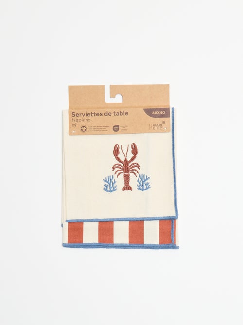 Lot de 2 serviettes de table - Kiabi