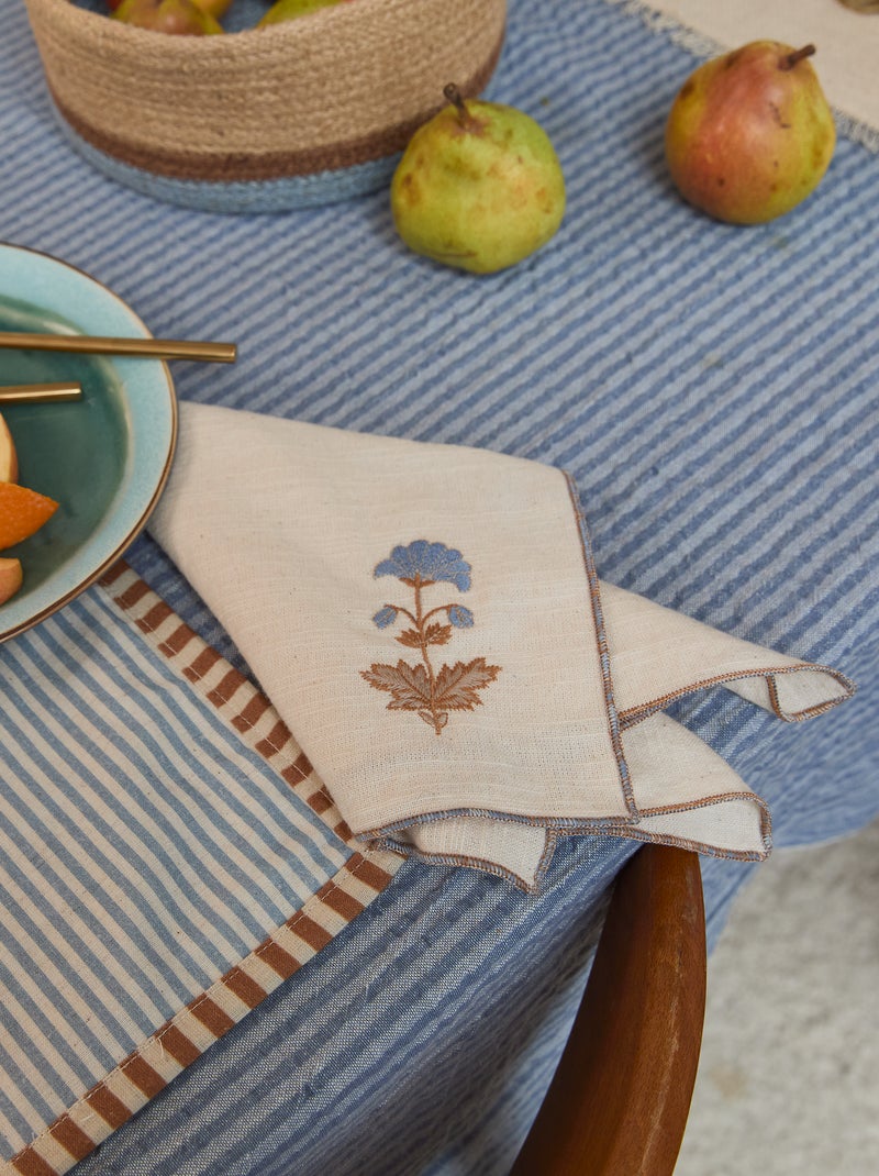 Lot de 2 serviettes de table brodées Beige - Kiabi