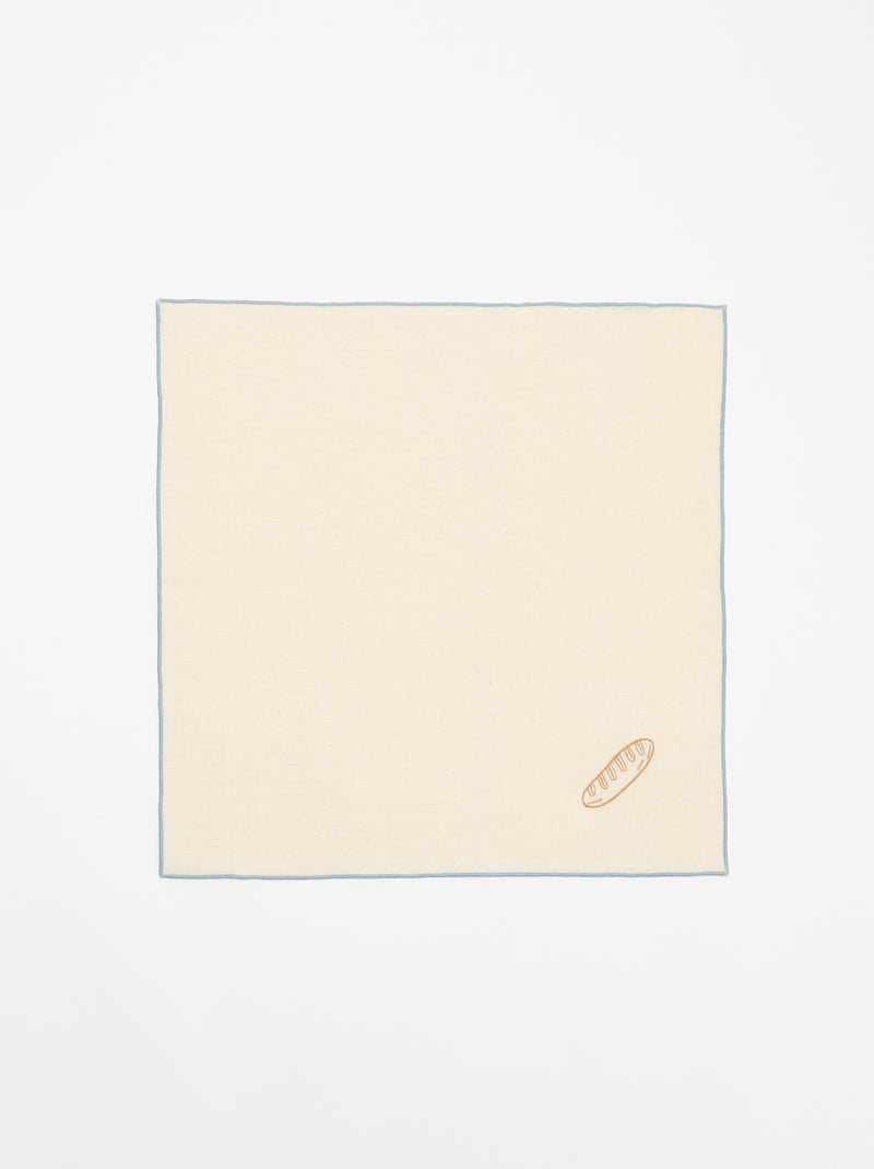 Lot de 2 serviettes de table brodées Beige - Kiabi