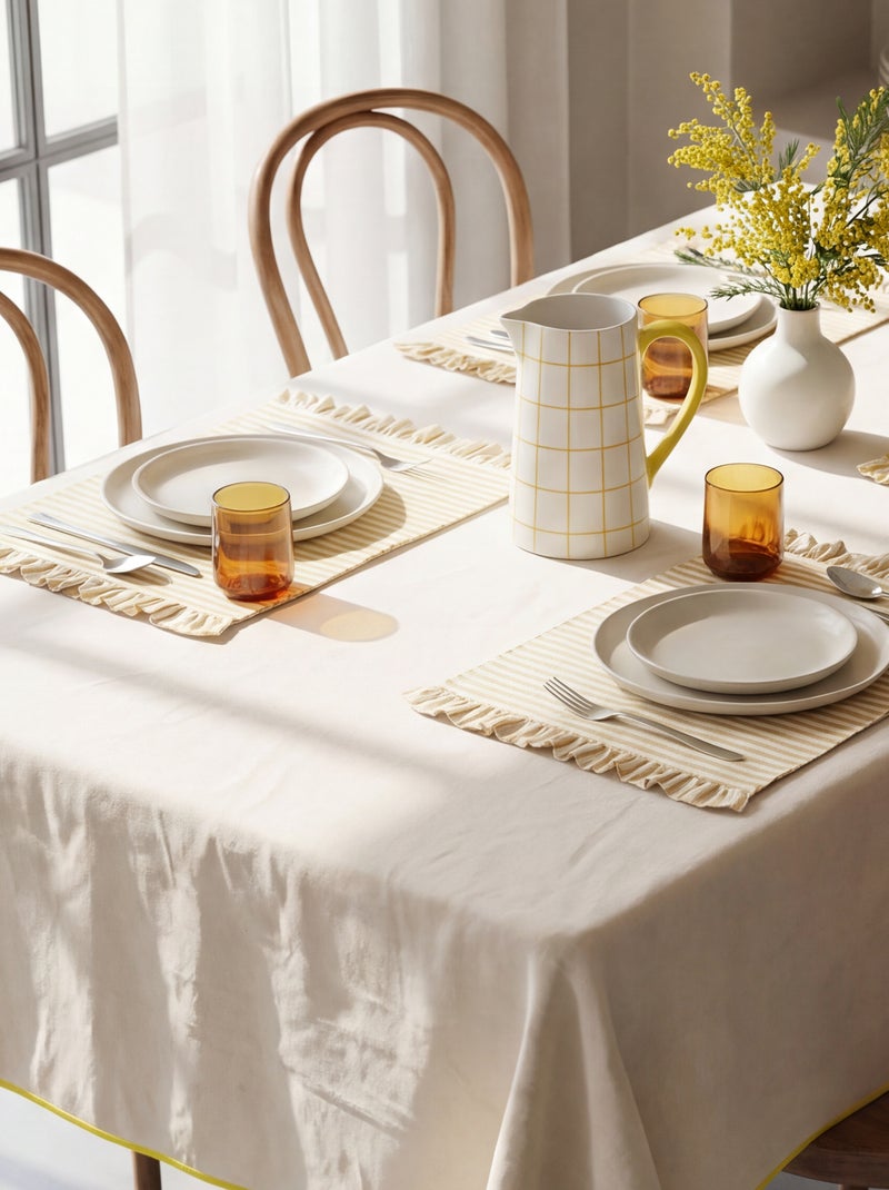 Lot de 2 sets de table (32x45 cm) à volants JAUNE - Kiabi