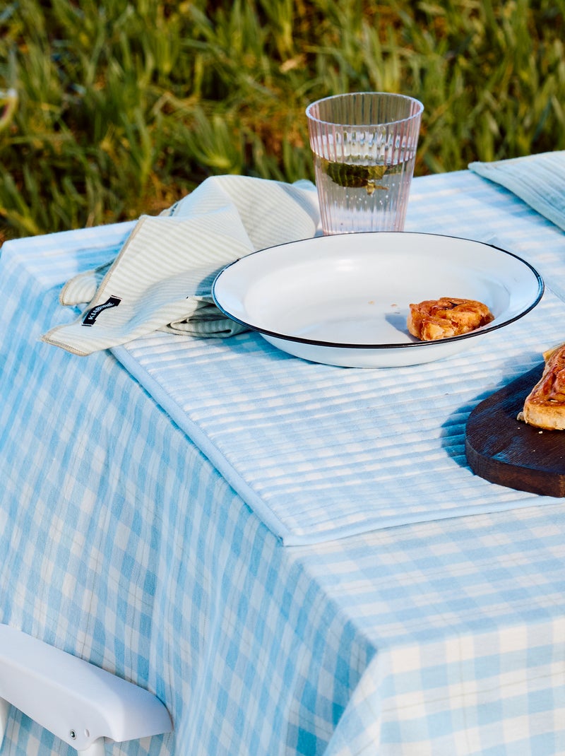 Lot de 2 sets de table à carreaux Bleu - Kiabi