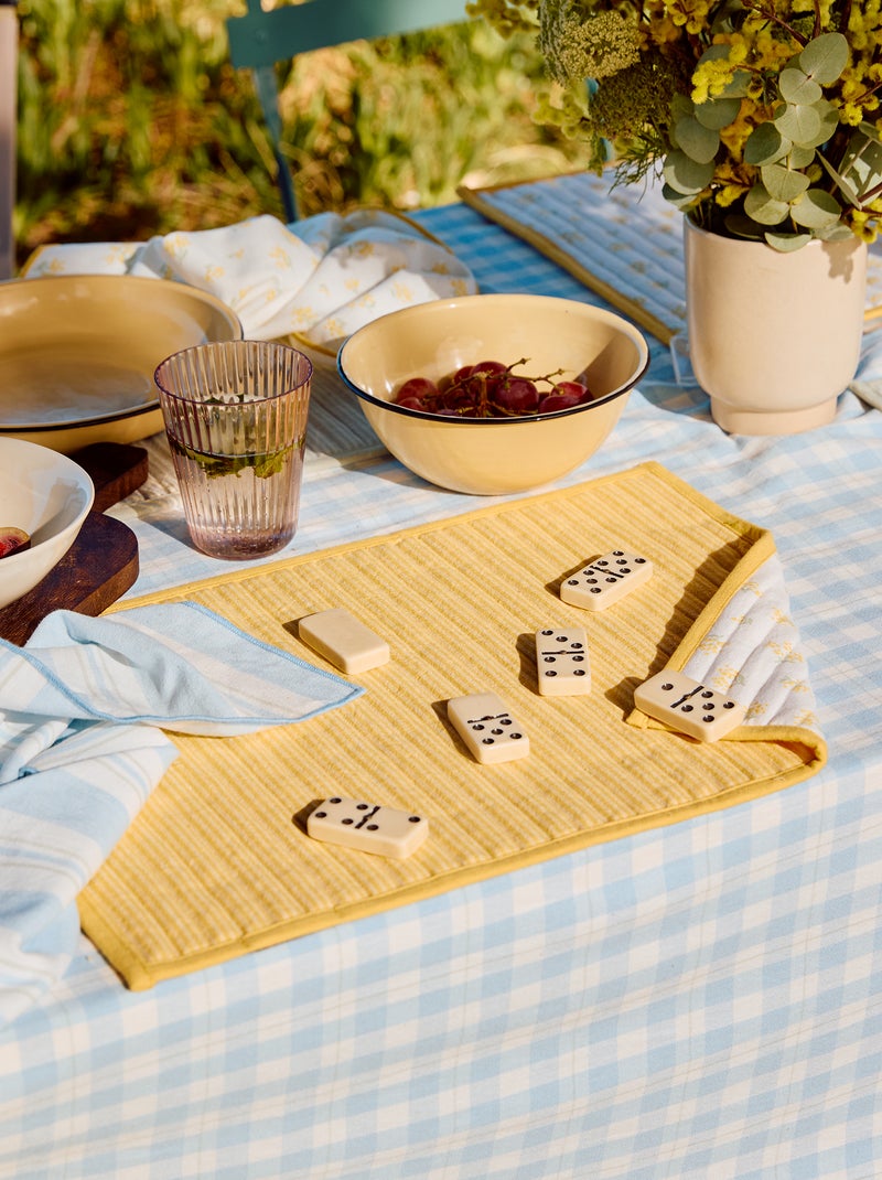 Lot de 2 sets de table à carreaux Jaune - Kiabi