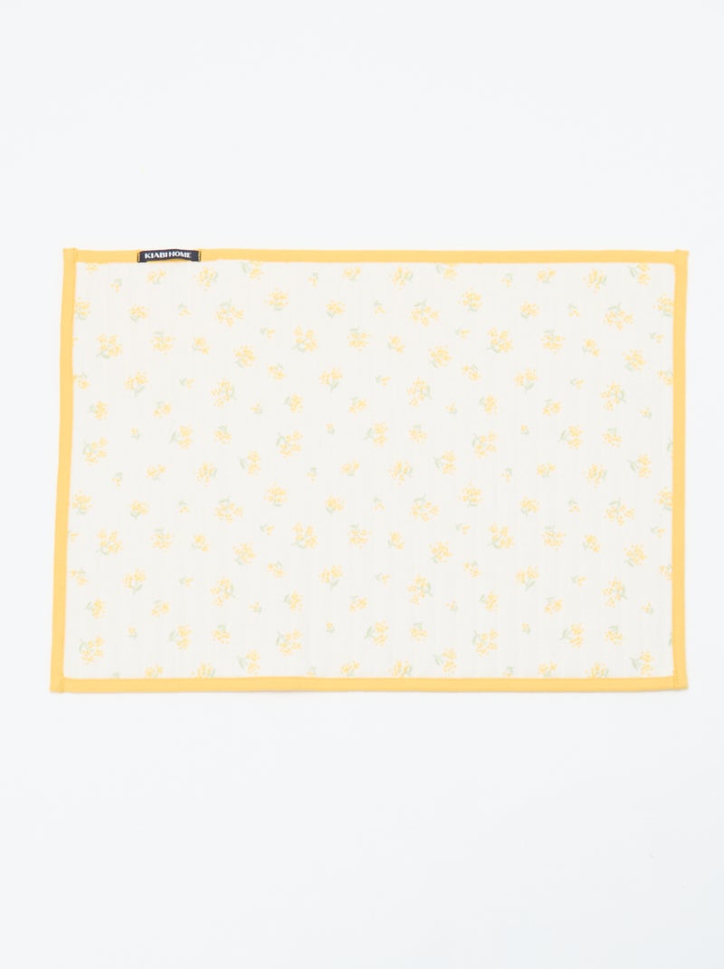 Lot de 2 sets de table à carreaux Jaune - Kiabi