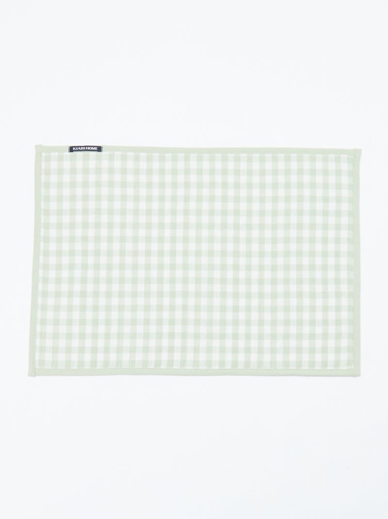 Lot de 2 sets de table à carreaux Vert - Kiabi