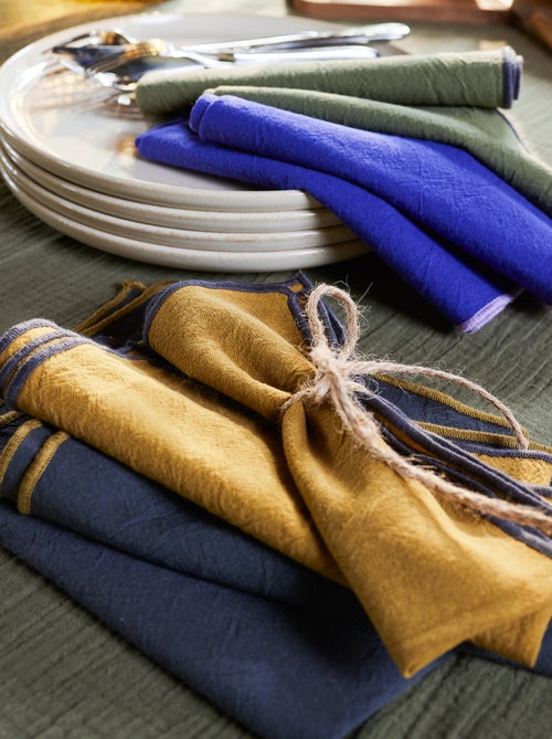 Lot de 2 sets de table/serviettes unis 2 en 1 (32x40 cm) - Kiabi Home - Kiabi