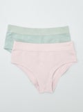 Lot de 2 shorties côtelés Vert/rose - Kiabi