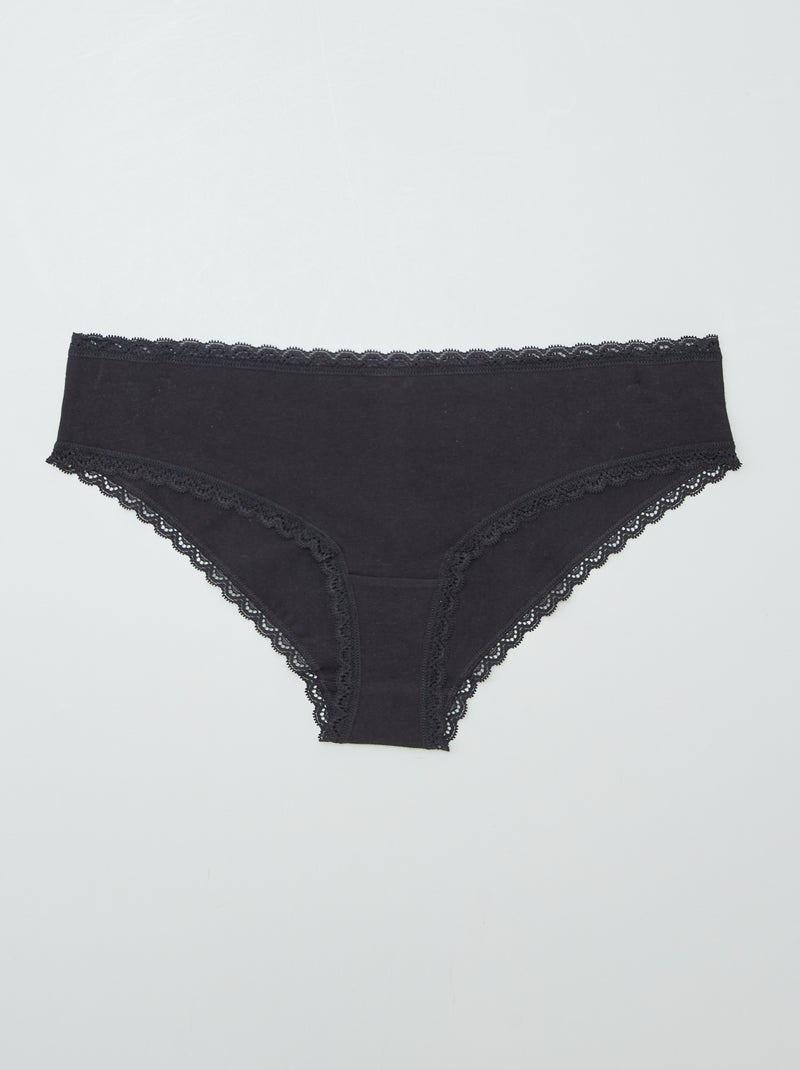 Lot de 2 shorties coton Noir - Kiabi