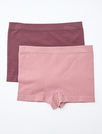 Lot de 2 shorties en maille côtelée