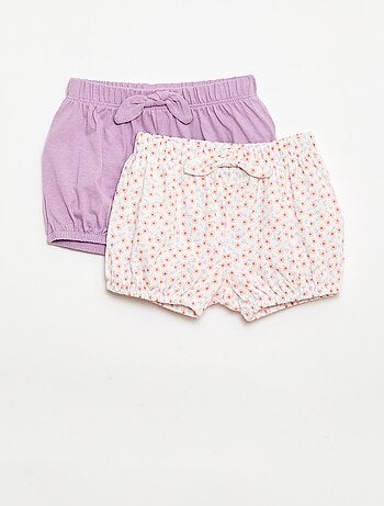 Lot de 2 shorts avec nœuds fantaisie