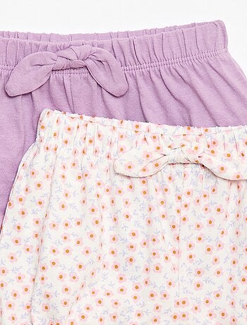 Lot de 2 shorts avec nœuds fantaisie