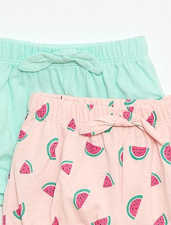 Lot de 2 shorts avec nœuds fantaisie
