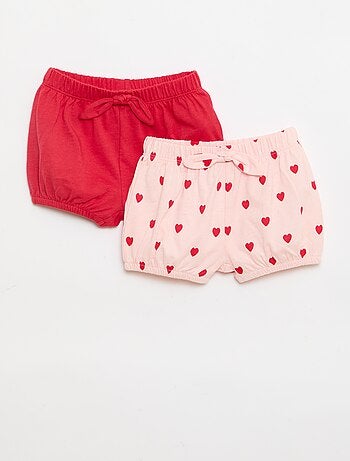 Lot de 2 shorts avec nœuds fantaisie