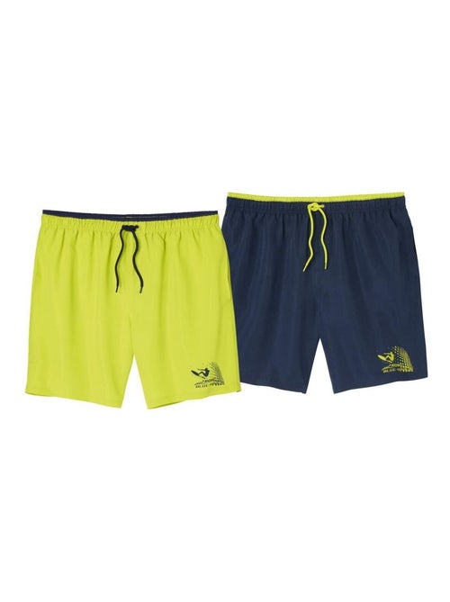 Lot de 2 Shorts de Bain Microfibre Waves   - ATLAS FOR MEN - Kiabi
