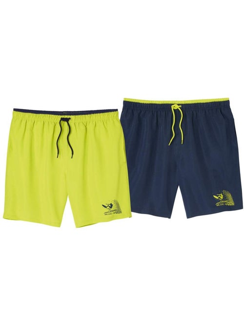 Lot de 2 shorts de bain microfibre waves - atlas for men - Kiabi Lot de 2 shorts de bain microfibre waves - atlas for men - Kiabi