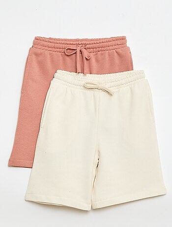 Lot de 2 shorts en coton uni