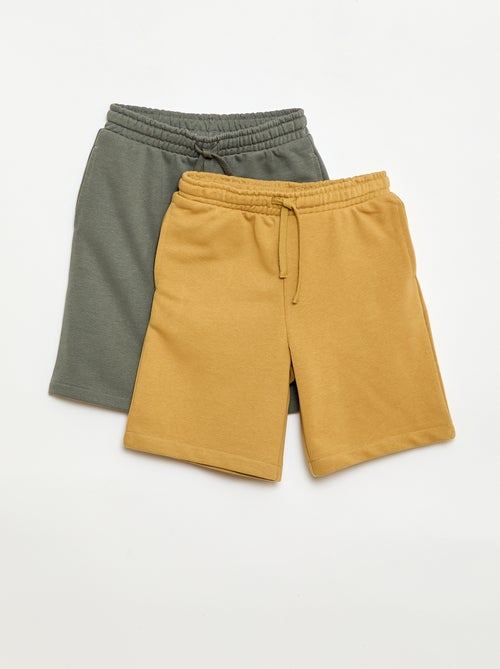 Lot de 2 shorts en coton uni - Kiabi