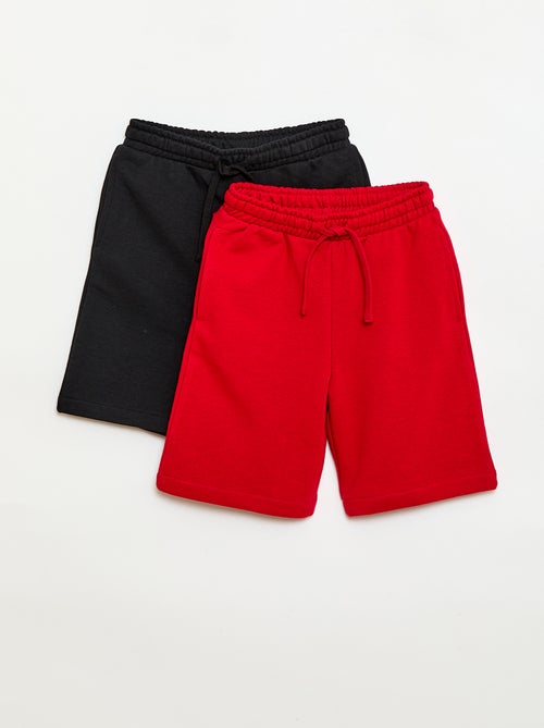 Lot de 2 shorts en coton uni - Kiabi