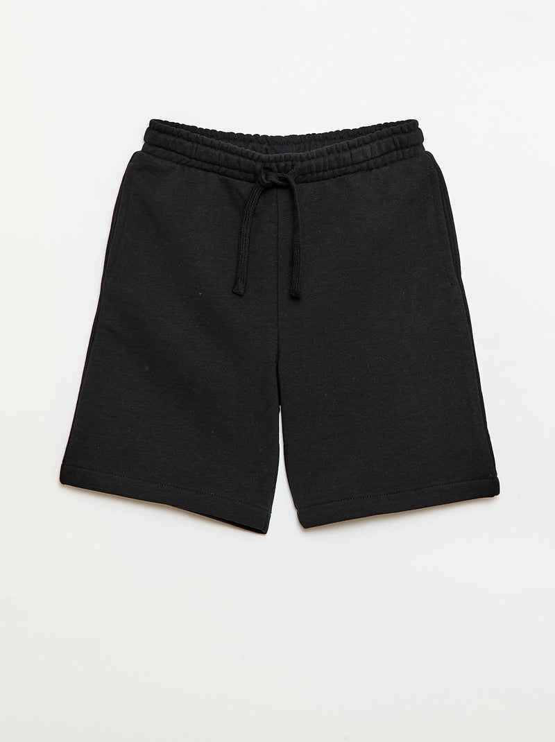 Lot de 2 shorts en coton uni Noir - Kiabi