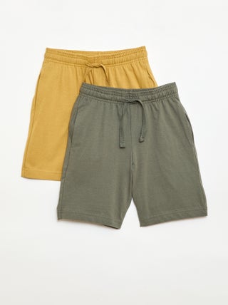Lot de 2 shorts en jersey coton uni