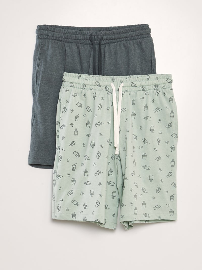 Lot de 2 shorts en jersey Vert - Kiabi