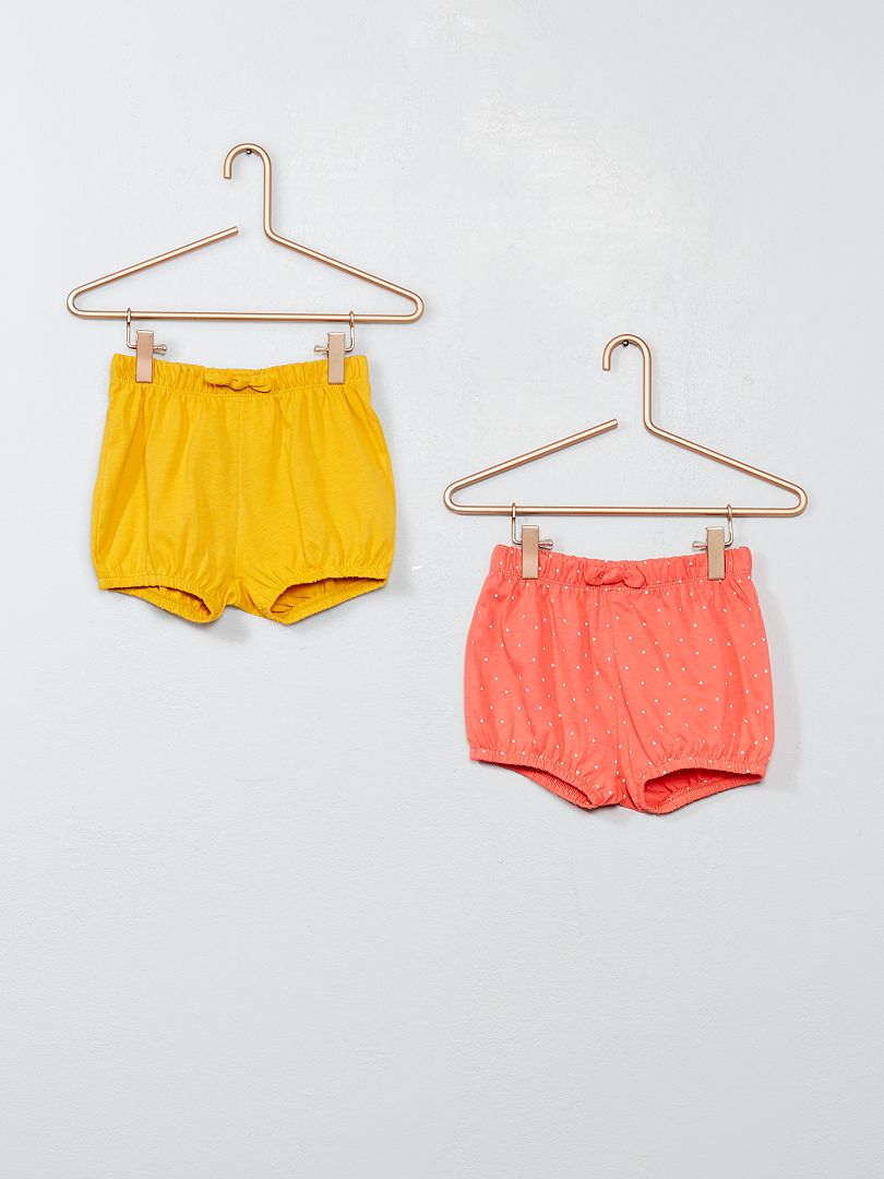 Lot de 2 shorts jaune/rose - Kiabi
