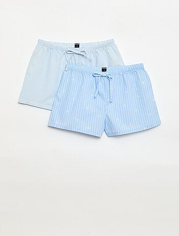 Lot de 2 shorts popeline avec cordon en coton