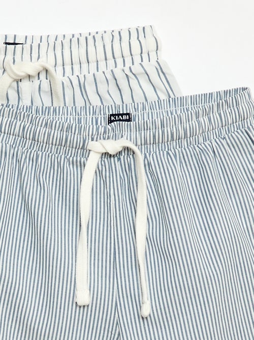 Lot de 2 shorts rayés - Kiabi