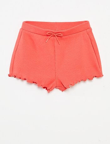 Lot de 2 shorts unis en maille côtelée
