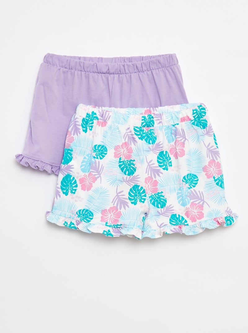 Lot de 2 shorts volantés BLANC - Kiabi