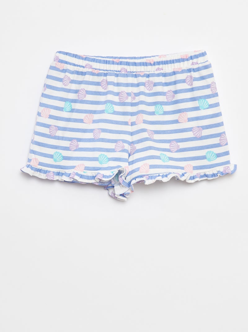 Lot de 2 shorts volantés Orange/Bleu - Kiabi