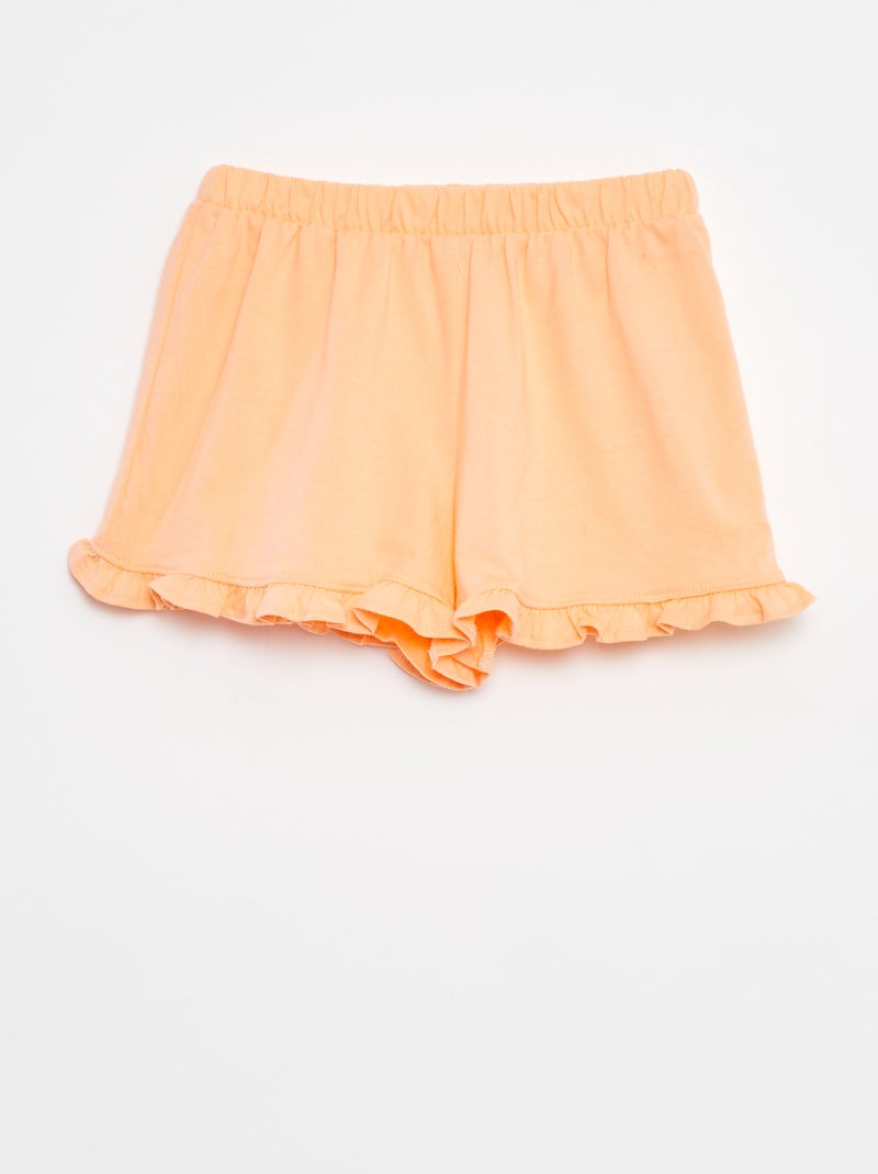 Lot de 2 shorts volantés Orange/Bleu - Kiabi