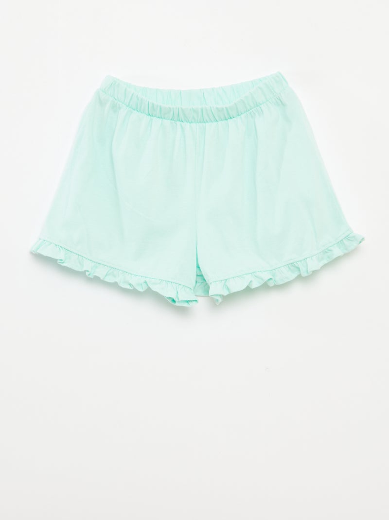 Lot de 2 shorts volantés Rose/Vert - Kiabi
