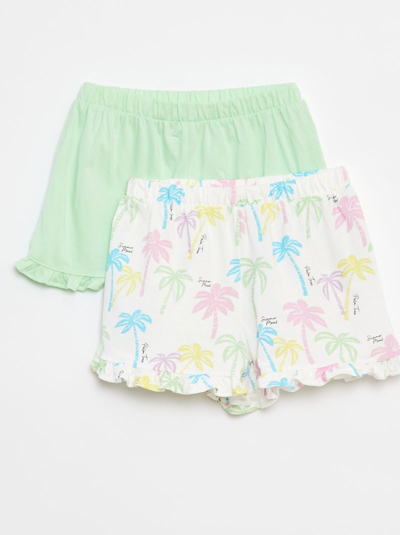 Lot de 2 shorts volantés Vert - Kiabi