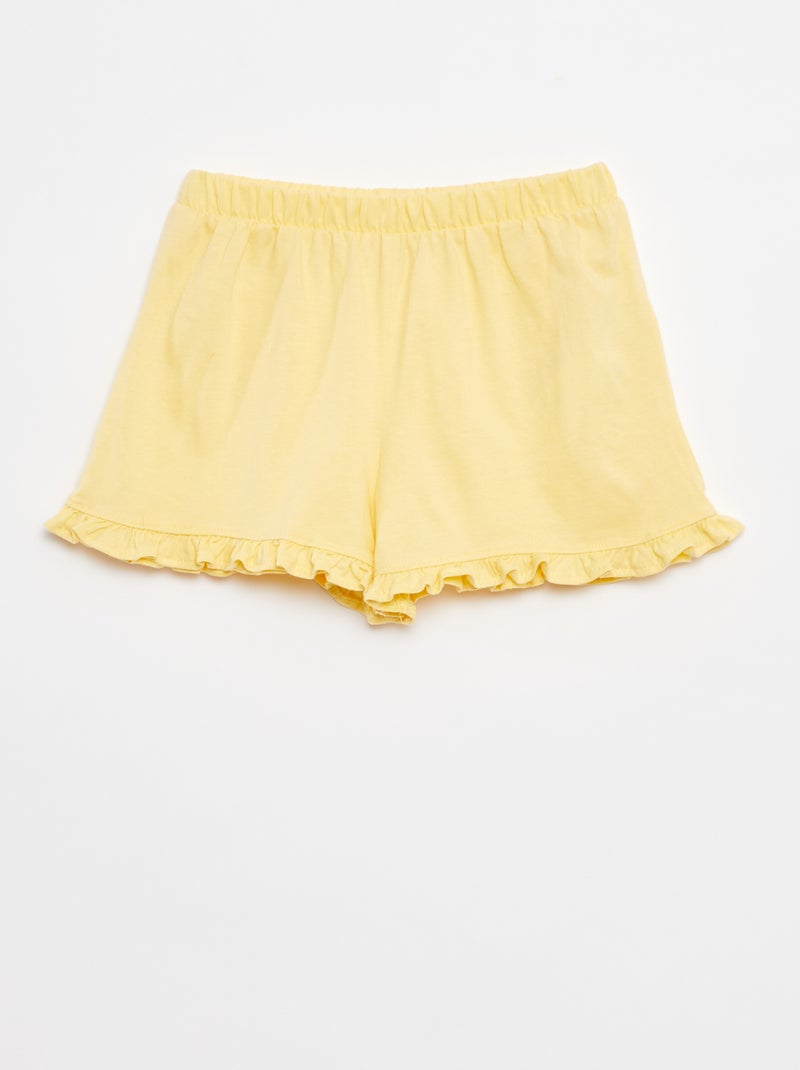 Lot de 2 shorts volantés Violet/Jaune - Kiabi