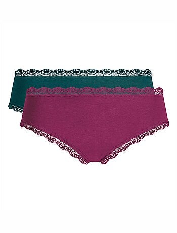 Lot de 2 shortys avec bords en dentelle
