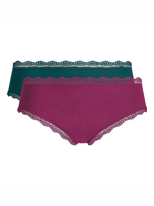 Lot de 2 shortys avec bords en dentelle - Kiabi